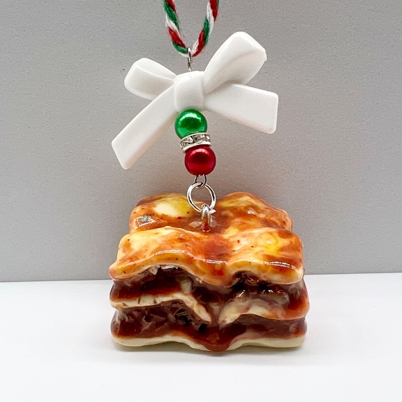 Lasagna Christmas Ornament – Handmade Clay Italian Food Christmas Tree Decor - Picture 12 of 16